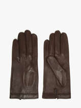 Womens Leather Gloves With Silk Lining Omega Brown women gloves 75D