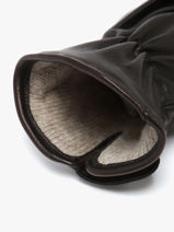Womens Leather Gloves With Wool Lining Omega Black women gloves L-vue-porte