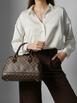 Preloved Duomo Damier Satchel Louis vuitton Brown second life 1553854-vue-porte