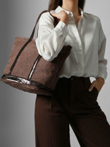 Shopping Bag Cabas Lin Vanessa bruno Brown cabas lin 31V40378-vue-porte