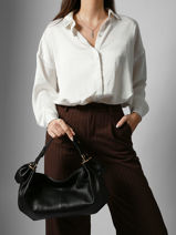 Sac Port paule Studio Cuir Gerard darel Noir studio DCSA3457-vue-porte