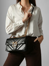 Shoulder Bag Love Bag Icon Leather Pinko Black love bag icon 4549A2OS-vue-porte