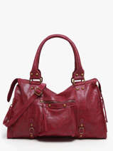 A4 Size Shoulder Bag Spazzolato Leather Milano Red spazzolato SP24095
