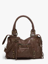 Satchel Spazzolato Leather Milano Brown spazzolato SP24094