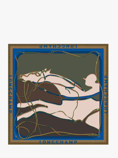 Longchamp Soie gots Scarf Green