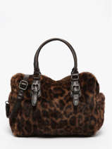 Shoulder Bag Synthetic Fur Miniprix Brown fur 6541