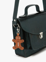 Leather Gingerbread Man Bag Charm Paul marius Orange breloque BRELOPAI-vue-porte