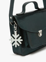 Leather Snowflake Bag Charm Paul marius Silver breloque BRELOFLO-vue-porte