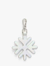 Leather Snowflake Bag Charm Paul marius Silver breloque BRELOFLO