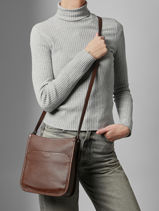 Sac Bandoulire Confort Cuir Hexagona Marron confort 466120-vue-porte