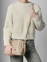 Shoulder Bag Helena Leather Francinel Beige helena 22944-vue-porte