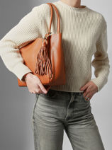 Shoulder Bag Helena Leather Francinel Brown helena 22945-vue-porte