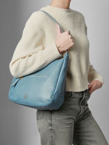 Sac Port paule Zip Lulu castagnette Bleu zip ZAHED-vue-porte