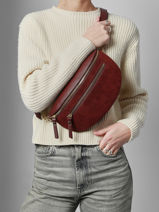 Sac Banane Cuir Milano Rouge velvet caviar VC24111-vue-porte