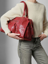 Sac Port� �paule A4 Spazzolato Cuir Milano Rouge spazzolato SP24095-vue-porte