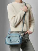 Sac Bandoulire Zip Lulu castagnette Bleu zip ZAER-vue-porte