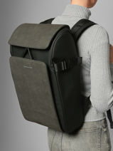 Bali Medium - 1 Compartment Backpack With 16" Laptop Sleeve Kapten and son Black bali M-vue-porte