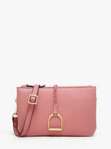 Sac Bandouli�re Torsade Cuir Etrier Rose torsade ETOS0142