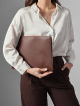 Longchamp Le foulonn� Etui passeport Marron-vue-porte