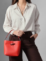 Longchamp Le roseau Sacs port� travers Rouge-vue-porte