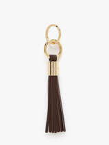 Leather Premier Flirt Key Chain Lancel Brown charms A12922