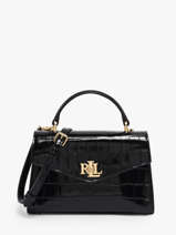 Sac Bandoulire Small Farrah Croco Cuir Lauren ralph lauren Noir farrah 31974462