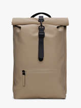 Rolltop Rucksack - 1 Compartment Backpack With 14" Laptop Sleeve Rains Beige city 13320