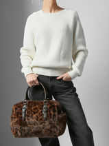 Sac Port� �paule Fur Fourrure Acrylique Miniprix Marron fur 6541-vue-porte