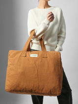 Le Grand Sac Shopping Elzevir Coton Recycl Rivedroite Marron timeless ELZEVTIM-vue-porte