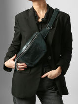 Leather La Banane Minuit Belt Bag Paul marius Green minuit BANANMIN-vue-porte