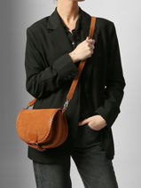 Sac Bandoulire Bobo S Cuir Paul marius Marron vintage S-vue-porte