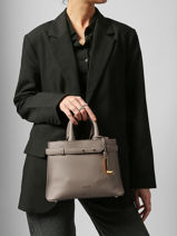 Shoulder Bag Faubourg Leather Lancel Gray faubourg A13527-vue-porte