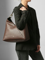 Shoulder Bag Pagode Leather Lancel Brown pagode A12510-vue-porte
