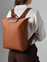 Longchamp Le pliage original Backpack Brown-vue-porte