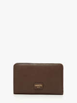 Compact Leather Ninon Zip Wallet Lancel Brown ninon A11123