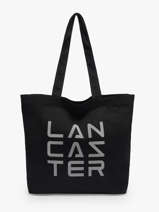 Sac Port� �paule Tote Bag 3 Lines Coton Lancaster Noir tote bag 3 lines 6