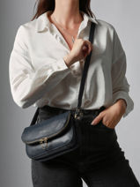 Sac Bandouli�re S Tradition Cuir Etrier Bleu tradition ETRA059S-vue-porte