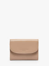 Wallet Leather Lancaster Beige paris pm 24