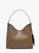 Sac Port� �paule Th Icon Polyester Tommy hilfiger Marron th icon AW18140