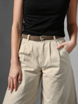 Adjustable Belt Equestre Croco Etrier Brown equestre croco EECQ414C-vue-porte