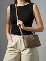 Sac Bandouli�re Equestre Croco Cuir Etrier Beige equestre croco EECQ0143-vue-porte