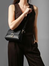 Shoulder Bag S Torsade Leather Etrier Black torsade ETOS169S-vue-porte