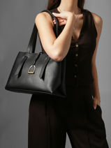 Shoulder Bag Torsade Leather Etrier Black torsade ETOS173L-vue-porte