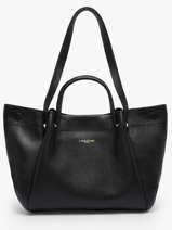 Shoulder Bag Foulonne Double Louisa Leather Lancaster Black foulonne double louisa 90