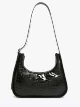 Sac Port� �paule Croco Vernis Paul marius Noir croco vernis VICTOCRV