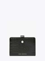 Portefeuille Cuir Paul marius Noir croco vernis JEANNCRV