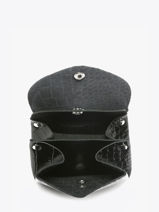 Porte-monnaie Cuir Paul marius Noir croco vernis GUSTACRV-vue-porte