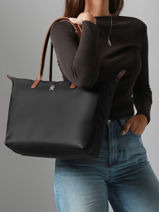 Sac Port� �paule Popette Nylon Tommy hilfiger Noir popette AW17711-vue-porte