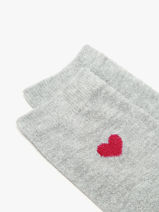 Chaussettes Femme Lurex Heart Pieces Gris socks women 17159116-vue-porte
