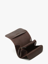 Coin Purse Leather Etrier Brown oil EOIL650-vue-porte